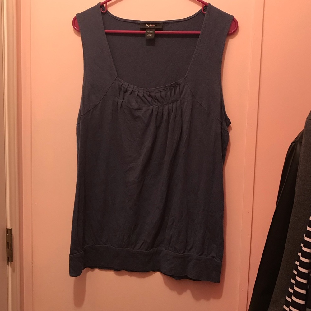 Style & Co Navy Ribbed Tank Top